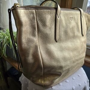 Fossil Metallic Gold Tote Bag 💥
